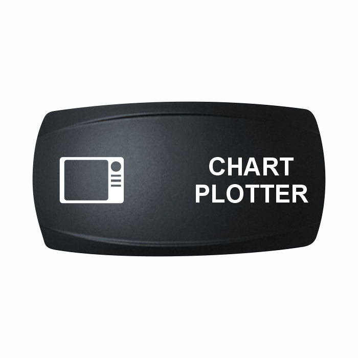 Technoexpress Shop CHART PLOTTER black rocker switch cap with white display icon and label