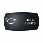 Technoexpress Shop bilge lights rocker switch actuator with white "BILGE LIGHTS" label