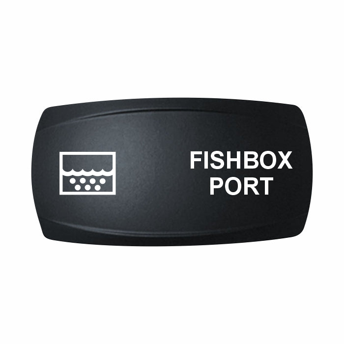 Technoexpress Shop FISHBOX PORT rocker switch with white water-and-bubbles icon and label