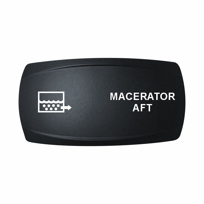 Technoexpress Shop MACERATOR AFT rocker switch cap, black with white macerator icon and label