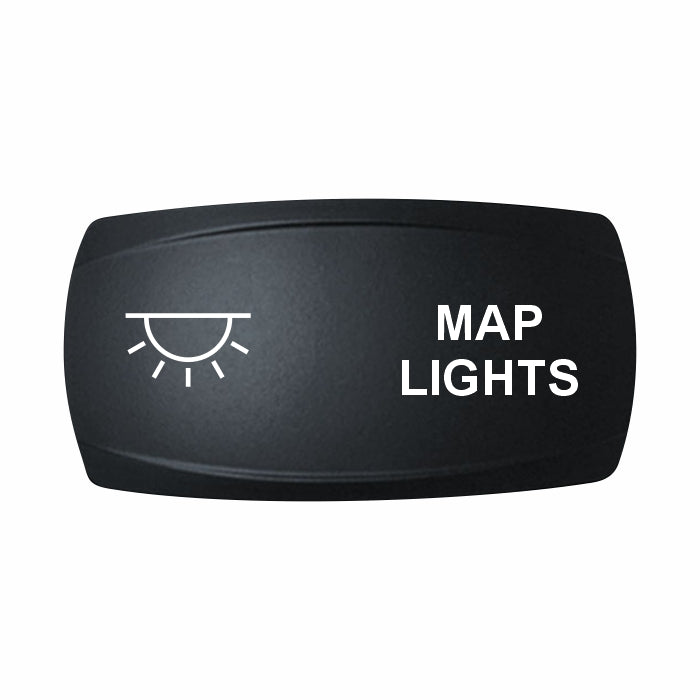 Technoexpress Shop black rectangular rocker switch cap labeled MAP LIGHTS with light icon