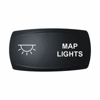Technoexpress Shop black rectangular rocker switch cap labeled MAP LIGHTS with light icon