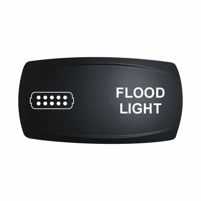 Technoexpress Shop flood light rocker switch cover labeled "FLOOD LIGHT" with connector icon