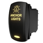 Carling anchor lights rocker switch, angled front-right view showing illuminated legend and rear connectors