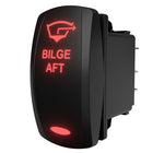 Carling Technologies illuminated BILGE AFT rocker switch, angled rear view showing right-side terminals