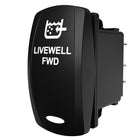Carling Technologies LIVEWELL FWD black rocker switch actuator with livewell icon and LED