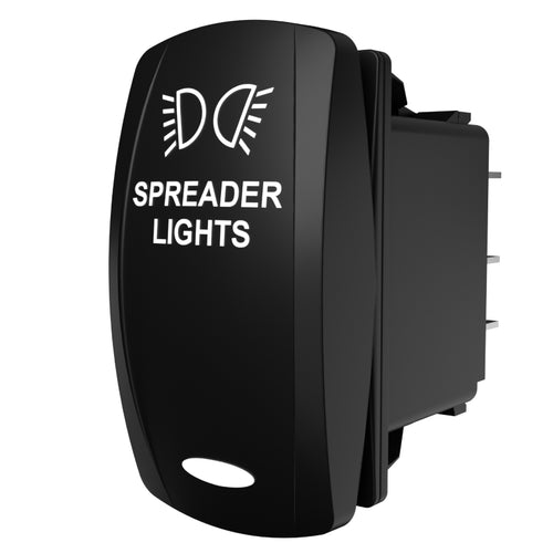 Carling Technologies rocker switch labeled SPREADER LIGHTS with light icon and oval indicator