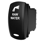 Carling Technologies black rocker switch labeled RAW WATER with water spray icon
