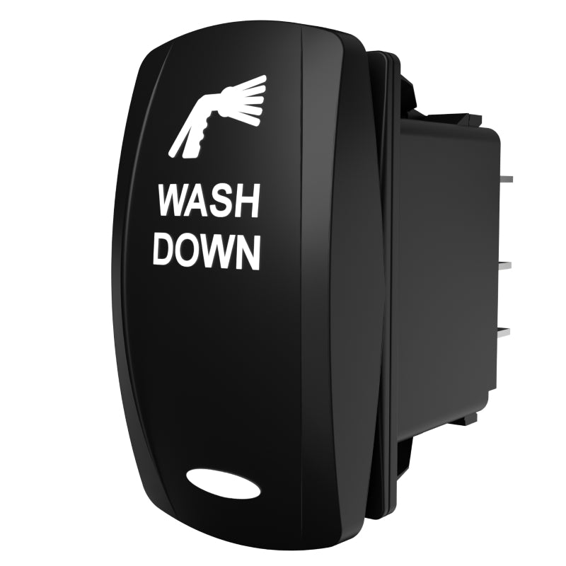 Carling Technologies WASH DOWN rocker switch with spray icon, black actuator