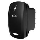 Carling Technologies black ACC rocker switch with lightning symbol