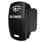 Carling Technologies black rocker switch labeled BLOWER with fan and arrow icon