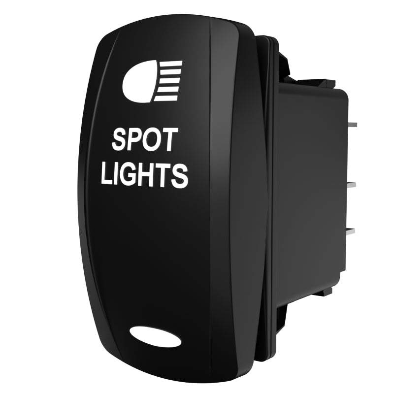 Carling Technologies black rocker switch labeled SPOT LIGHTS with white light icon