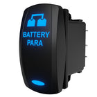 Battery parallel rocker switch, angled rear view showing illuminated BATTERY PARA and rear connector pins.
