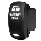 Carling Technologies illuminated rocker switch labeled BATTERY PARA with parallel-battery icon