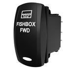 Carling Technologies marine rocker switch labeled FISHBOX FWD with fishbox icon