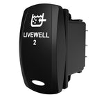 Carling Technologies black rocker switch labeled LIVEWELL 2 with livewell icon