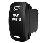 Carling Technologies black rocker switch labeled MAP LIGHTS with lamp icon and oval indicator light