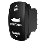 Carling Technologies black rocker switch labeled TRIM TABS with UP and DOWN arrows