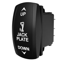 Carling Technologies jack plate rocker switch labeled UP, JACK PLATE, DOWN
