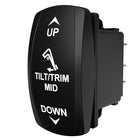 Carling Technologies TILT/TRIM MID rocker switch, black curved face labeled UP and DOWN