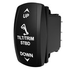 Carling Technologies rocker switch labeled TILT/TRIM STBD with UP and DOWN arrows