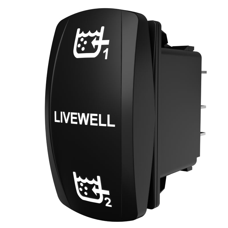 Carling Technologies LIVEWELL 1/2 rocker switch with labeled LIVEWELL and tank icons