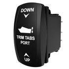 Carling Technologies TRIM TABS PORT rocker switch labeled DOWN and UP with boat icon