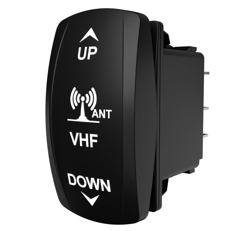Carling Technologies UP/DOWN rocker switch for VHF antenna labeled ANT and VHF