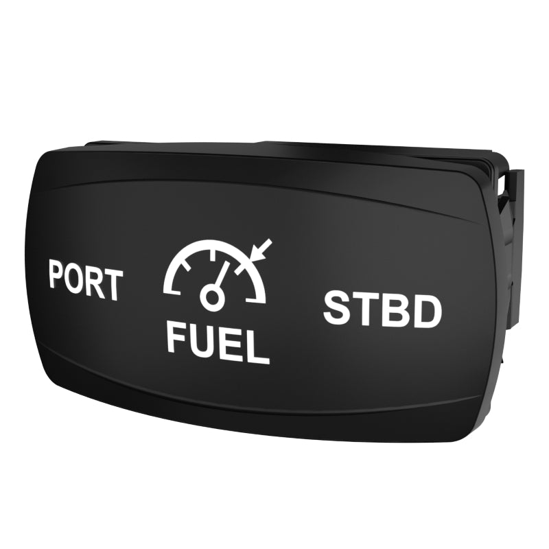 Carling Technologies rocker switch labeled PORT, FUEL (gauge icon), and STBD
