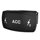 Carling Technologies ACC 1/2 rocker switch actuator, black labeled ACC with lightning bolts