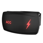 Front-right view of ACC rocker switch with illuminated 'ACC' label, lightning icon and rear connector.