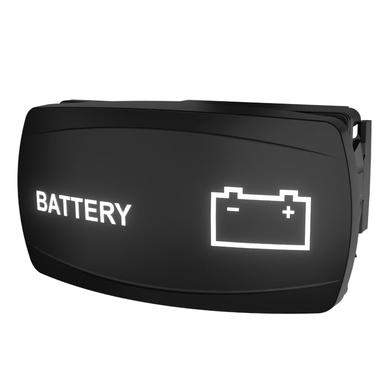Carling Technologies rocker switch labeled BATTERY with illuminated battery icon