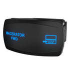 Macerator FWD switch, angled front view showing illuminated label and side connector