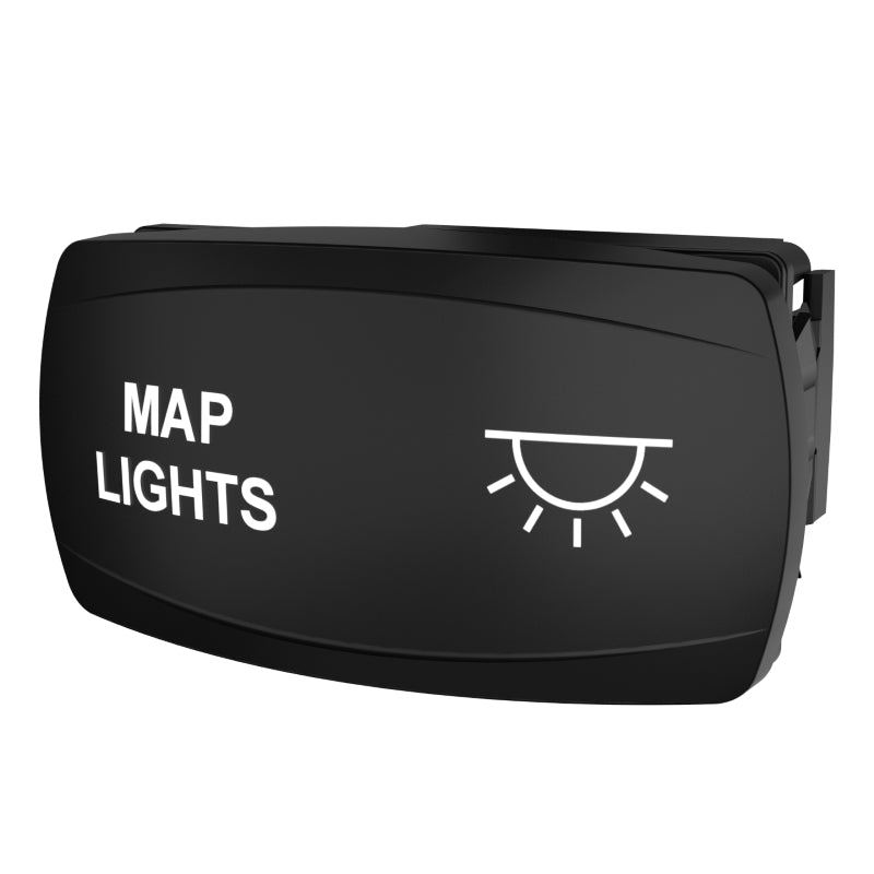 Carling Technologies rectangular black rocker switch labeled 'MAP LIGHTS' with light icon