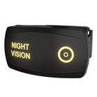 Carling Night Vision rocker switch, angled front-right view showing illuminated legend and side connector