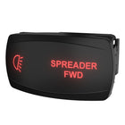 Carling Technologies SPREADER FWD illuminated rocker switch, angled front with right-side connector exposed