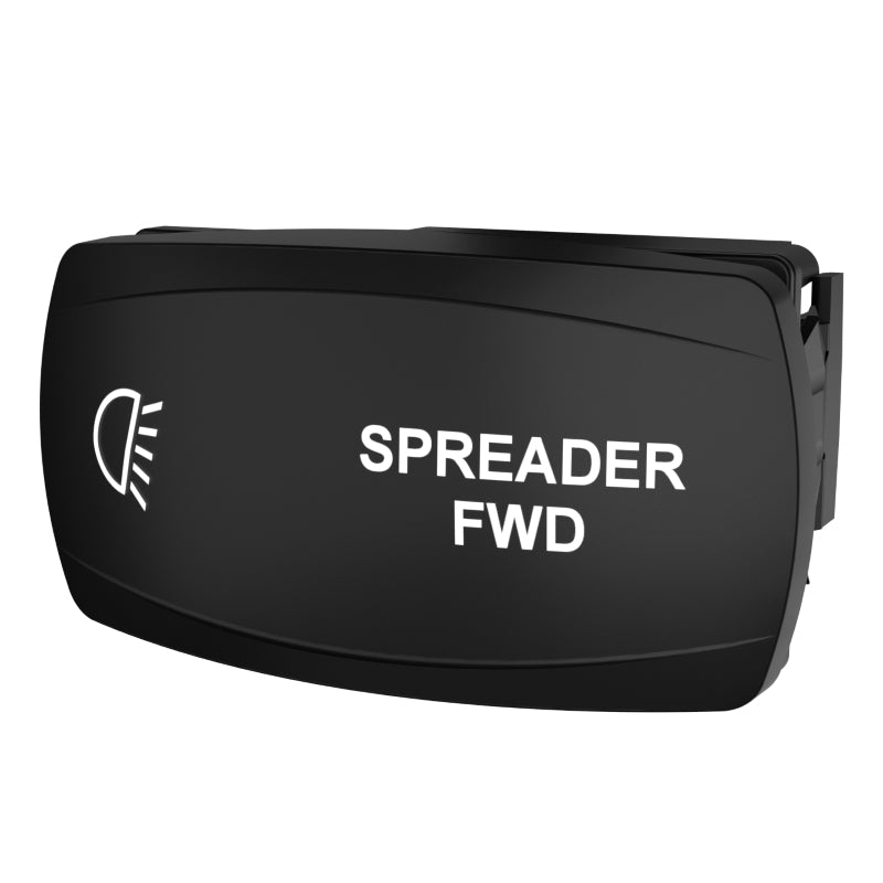Carling Technologies black rocker switch labeled SPREADER FWD with light icon