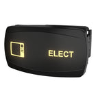 ELECT rocker switch, angled front-right view showing illuminated TV icon and side mounting clip