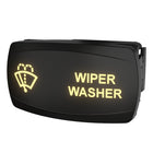 illuminated wiper washer switch, angled front view showing lit legend and right-side connector