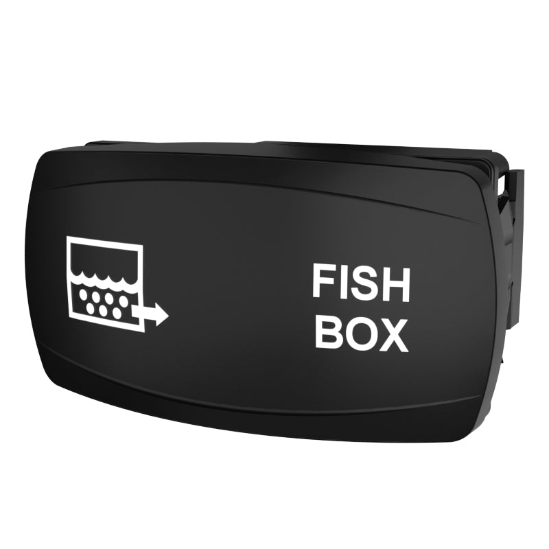 Carling Technologies FISH BOX rocker switch actuator with white fishbox icon and label
