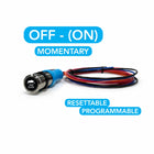 Trim Down Port showing front cap label and bundled multicolored wires with connector, side-angle view.