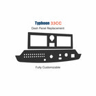 Typhoon 33CC dash panel replacement, black customizable instrument and switch cutout panel