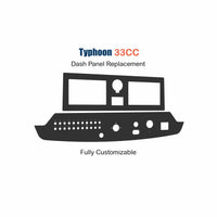 Typhoon 33CC dash panel replacement, black customizable instrument and switch cutout panel