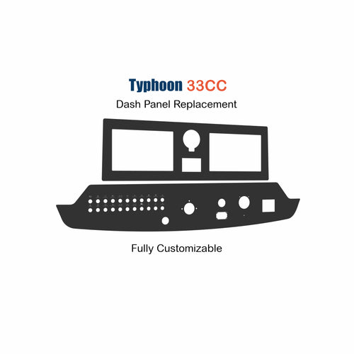 Typhoon 33CC dash panel replacement, black customizable instrument and switch cutout panel