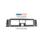 Robalo R302 dash and switch panel set, black three-screen dash with left/right switch banks
