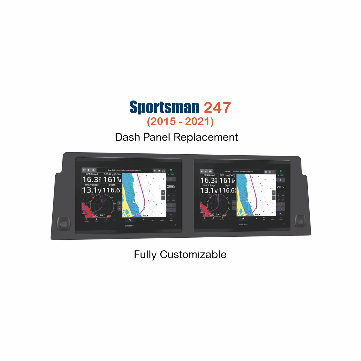 Sportsman 247 replacement boat dash panel with integrated switch panel and precision-cut custom fit