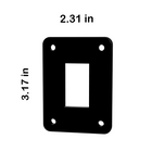 Techno Express Contura switch blank panel, black rectangular rocker opening with four mounting holes