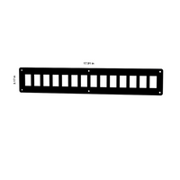 Contura blank switch panel, front view showing 12 square cutouts, mounting holes and 17.91×3.17 in labels