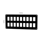 Contura blank switch panel front view with 20 cutouts, corner mounting holes and dimensions 11.91×5.37 in