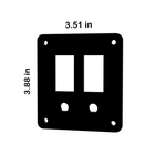 Contura panel front with two rectangular cutouts, two round breaker holes and 3.51×3.88 in dimensions